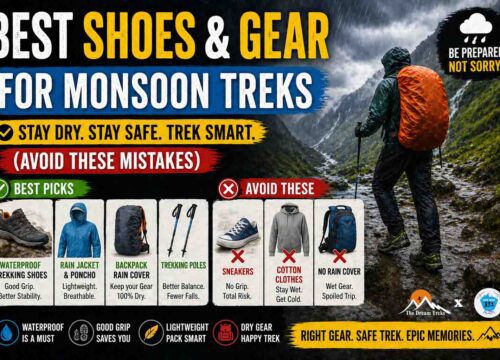 Best Shoes & Gear for Monsoon Treks (Avoid These Mistakes) – 2026 Guide
