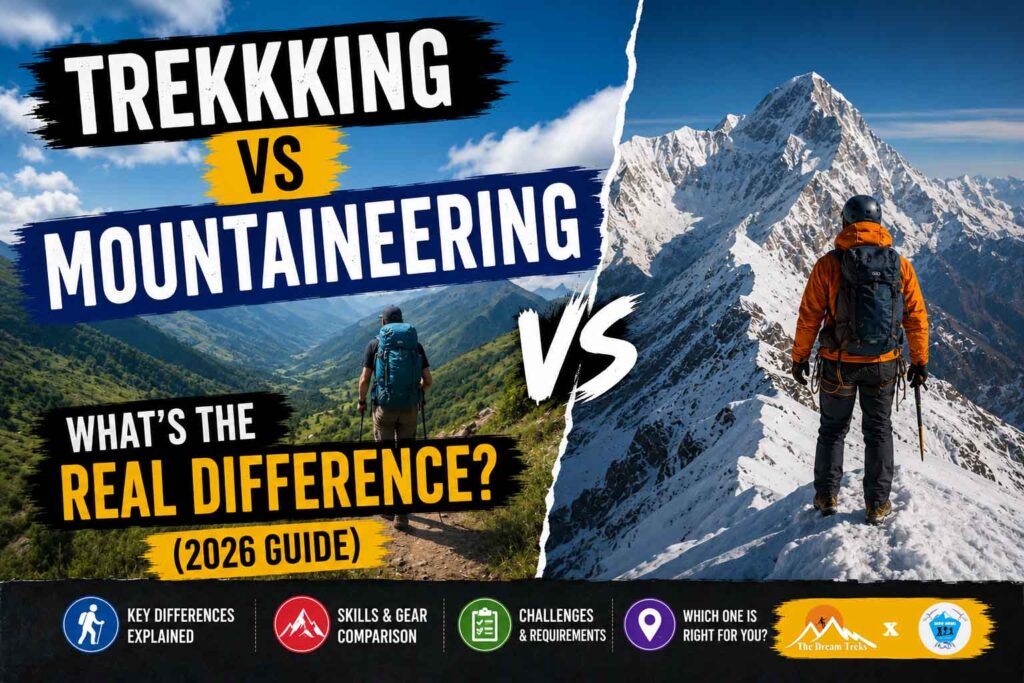 Trekking vs Mountaineering – What’s the Real Difference? (2026 Guide)